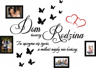Destké samolepky - Nálepka steny nápisu DOM Rodzina NR35