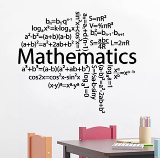 Samolepky do detskej izby - Matematické vzory na stenu, čierna 70x80