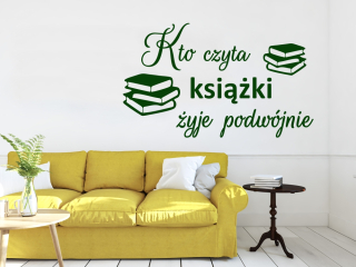 Samolepky do detskej izby - Nápis nálepky, ktorý číta knihy, žije dvojnásobne