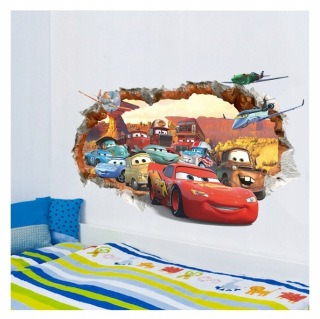 Samolepky do detskej izby - McQueen 3D Zigzag Cars Street