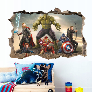 Samolepky do detskej izby - Hulk Wall Sticker Captain America Iron Man