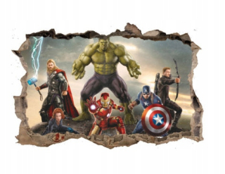 Destké samolepky - Nálepka na stenu - Hulk Captain America Thor Iron