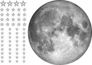 Samolepky do detskej izby - Nástenná nálepka Mesiac Full Star veľká 50 cm