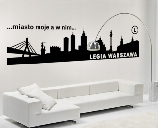 Samolepky do detskej izby - Nálepka na stenu, Varšava Legia, Panorama 200 cm