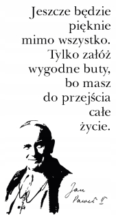 Samolepky do detskej izby - Nálepka na stenu pápež nápis Ján Pavol II.
