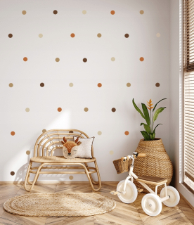 Destké samolepky - Boho nálepky, kruhy, bodky, polka bodky