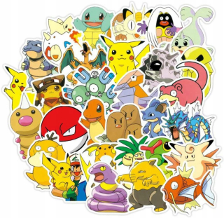 Nálepky pre deti Sada kreslených pokémonov (100 ks)