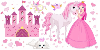 Samolepky do detskej izby - Detské nálepky 120 cm princezná princezná 4