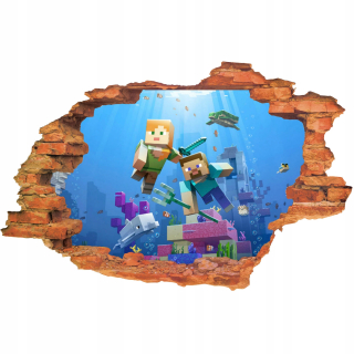 Minecraft - 3D samolepky na stenu Minecraft pre deti