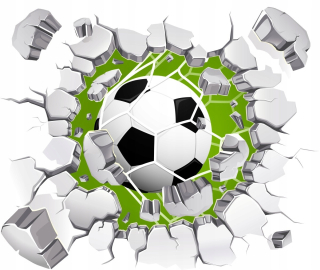 Destké samolepky - 3D samolepky na stenu Futbal 3D BALLS 120cm