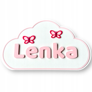 Destké samolepky - 3D nástenné nálepky cloud názov Bio Letter