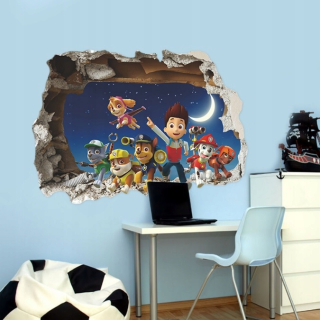 Destké samolepky - 3D nálepky na stenu Dekorácia Paw Patrol XXL