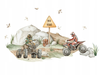 Destké samolepky - Nálepky na stenu pre deti Quads Offroad 4x4