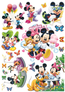 Samolepky do detskej izby - Nálepky pre detskú stenu Mickey Minnie Mouse
