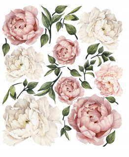 Samolepky do detskej izby - Piwonie Wall Stumpers Flowers 70x60 cm