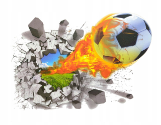Samolepky do detskej izby - Nálepky na stenu 3D futbal WS-0145