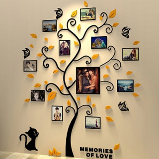 Samolepky do detskej izby - Nástenné nálepky s fotografickými rámami XL Tree