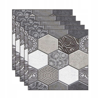 Samolepky do detskej izby - Nástenné nálepky dlaždice kuchyňa šedá 30x30cm 5 ks