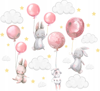Samolepky do detskej izby - Bunny nástenné nálepky balóny pre deti l 3