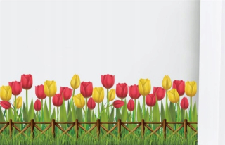 Samolepky do detskej izby - Nálepky na stenu na nástennej lúke tulips kvety