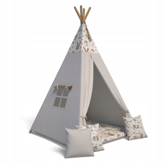 Detský domček, detský stan - Stan TiPi Wigwam + 3 ks vankúš + mat
