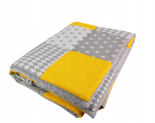 Prikrývka, prehozy na posteľ - Bedspread pre posteľ žltá detská patchwork 100x160