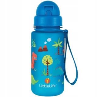 Blue fľaša na vodu s słomkou littlelife dinosaurus 0,4l