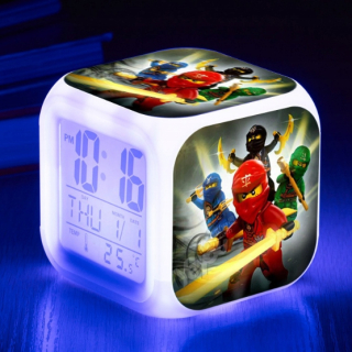 Hodiny do detskej izby - Ninjago Masters of Spinjitzu Luminát LED Alarm Glock