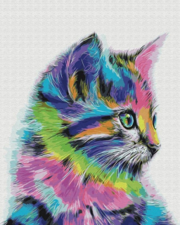 Maľovanie! Maľovanie po číslach. neon cat