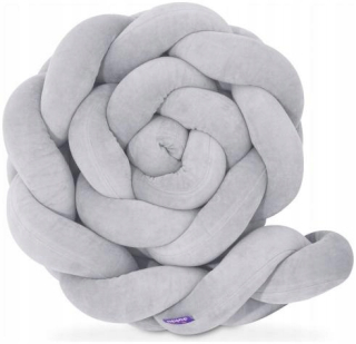 Chránič do detskej postielky - COT Protector Braid 200 cm Yukki Gray