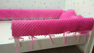 Chránič do detskej postielky - Minky 120 x 30 ochranca pre zábradlie na posteľ