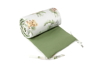 Chránič do detskej postielky - Podložka pre 180x30 priečok + olivová žirafa
