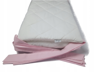 Chránič do detskej postielky - Biely ochranca+Pink 210 cm!