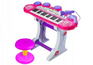 Pianinko harmonika porty USB MICROPHONE PINK STOOL