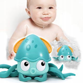 Octopus naskladané pláva a chváliť po podlahe
