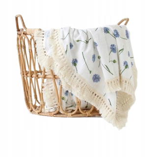 Prikrývka, prehozy na posteľ - MUSLAN SWADDLER DEAD Boho Flower 100x120