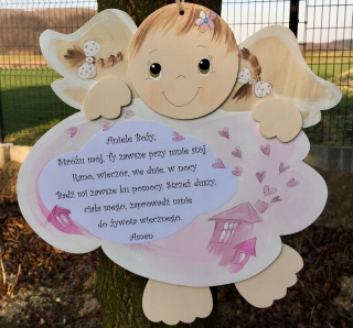 Obráz do detskej izby - Obrázok modlitba Aniele Boh za krstom spoločenstvo