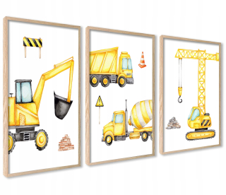 Detský obraz - Obrázky pre deti plagáty rýpadla Tipper Crane