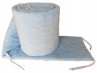 Chránič do detskej postielky - Protect COT 60x120 Velvet 180 cm modrá