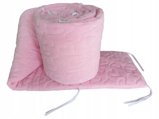 Chránič do detskej postielky - Protect COT 60x120 Velvet 180 cm ružová