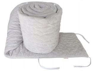 Chránič do detskej postielky - Protect COT 60x120 Velvet 180 cm šedá