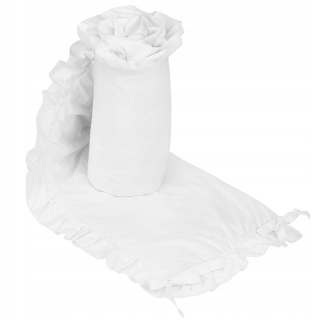 Chránič do detskej postielky - Protect COT s frillou 210x30 biely