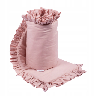 Chránič do detskej postielky - Protect COT s ozdobou 210x30 špinavou ružovou farbou