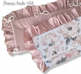 Chránič do detskej postielky - Protect COT s ozdobou ružovej peonie bielej