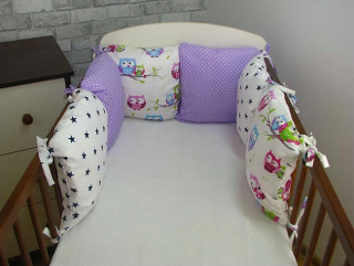 Chránič do detskej postielky - Modulárny ochranca, vankúš a vankúš 35x35