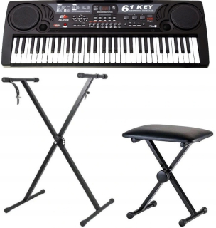 Klávesnica Orgány MQ-809 USB Mikrofón + statív + Bench