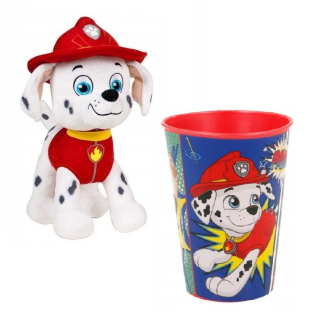 Paw Patrol  - Originál Mascot Dog hliadka 19cm Marshall + hrnček