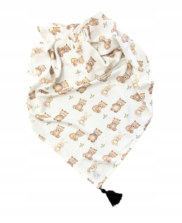 Prikrývka, prehozy na posteľ - Swaddle, bambusová prikrývka 70/100 Bears Rabbit