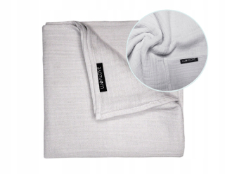 Prikrývka, prehozy na posteľ - Mužlinka Swaddle 100x100 Ice Grey Lullalove