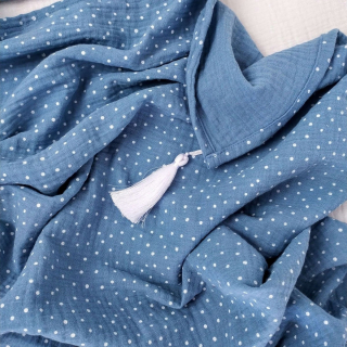 Prikrývka, prehozy na posteľ - MUSLINE SWaddle Light 65x100 s strapcami